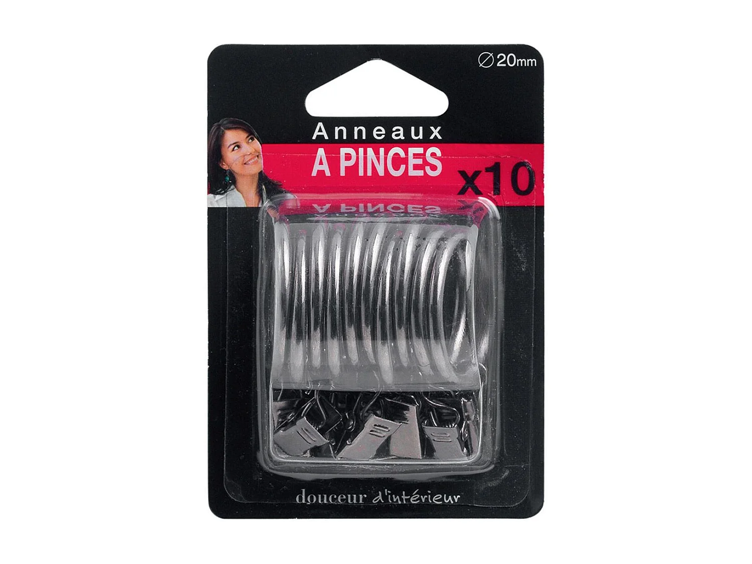 Lot de 10 Anneaux "Pince" 12cm Nickel