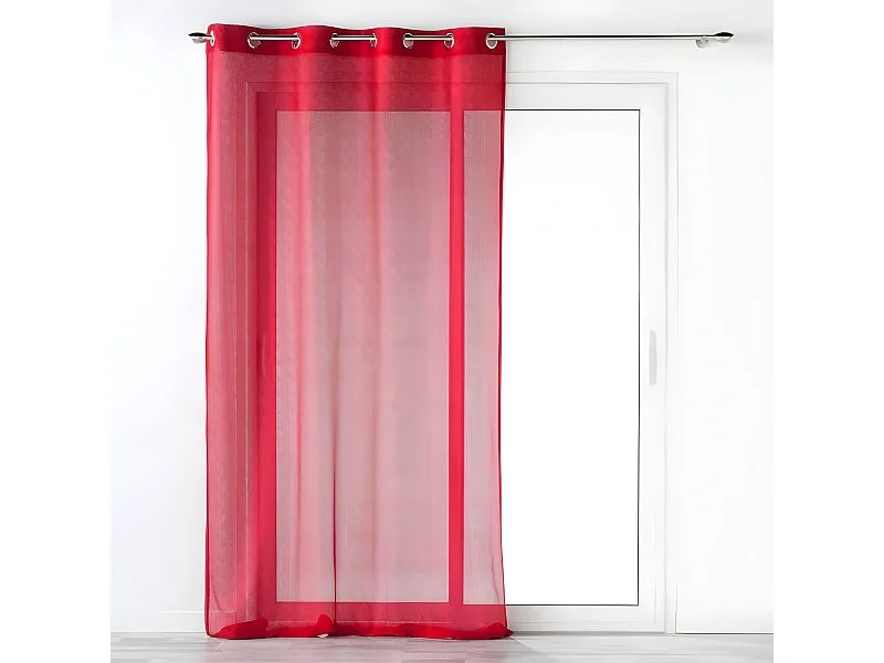 Rideau Voilage à Œillets "Castille" 140x240cm Rouge