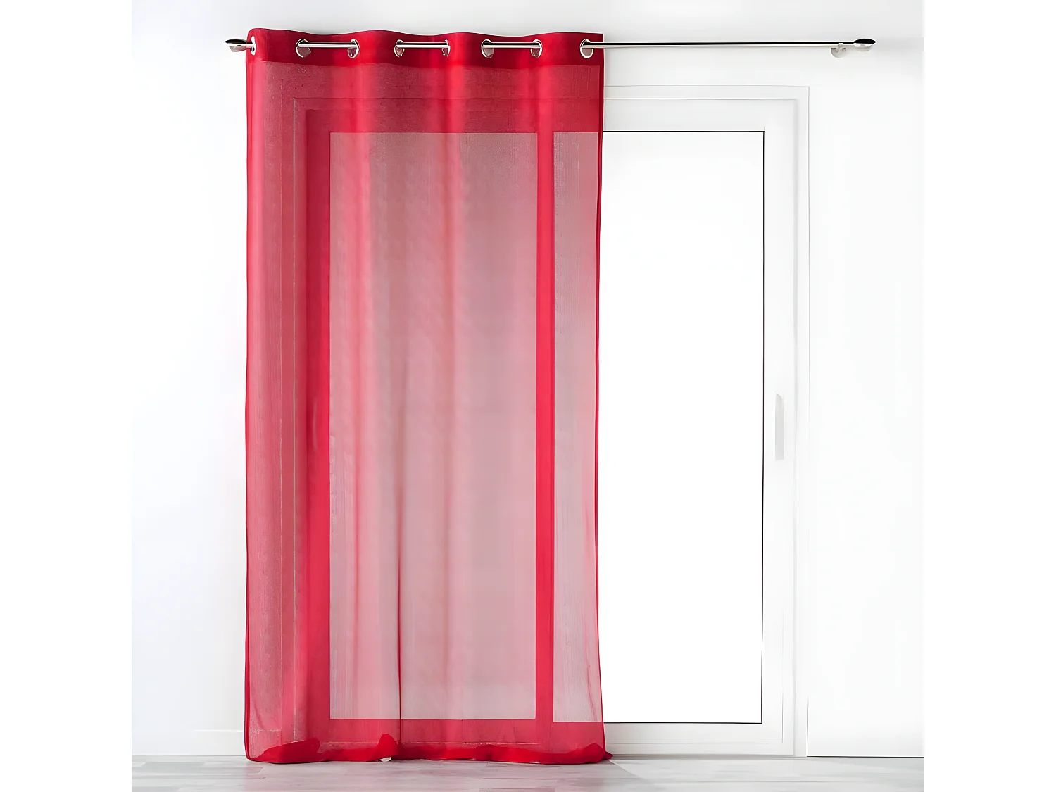 Rideau Voilage à Œillets "Castille" 140x240cm Rouge