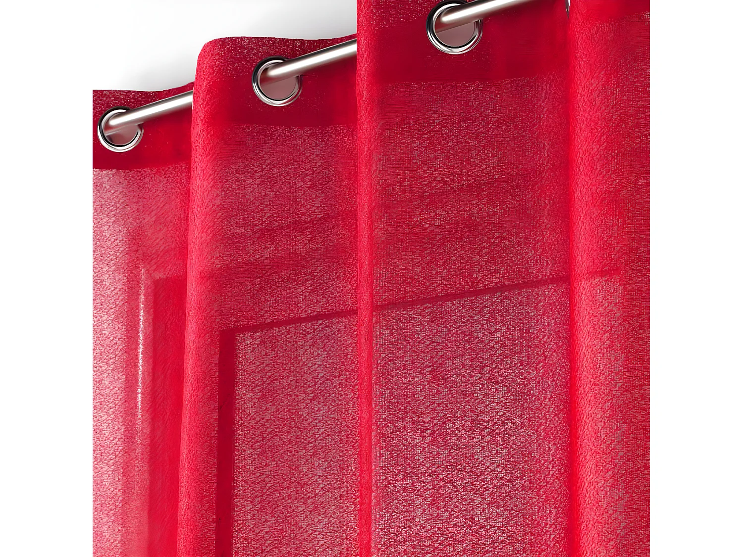 Rideau Voilage à Œillets "Castille" 140x240cm Rouge