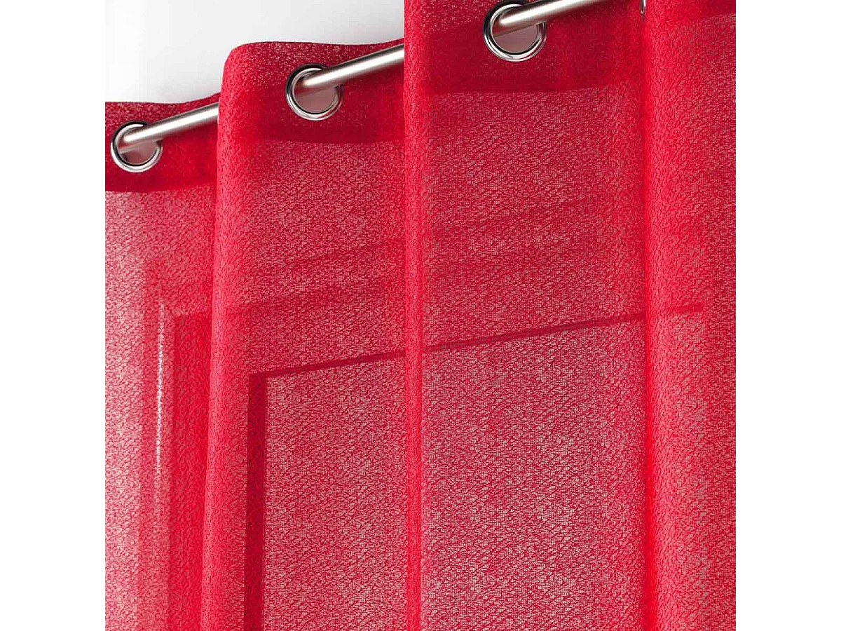 Rideau Voilage à Œillets "Castille" 140x240cm Rouge