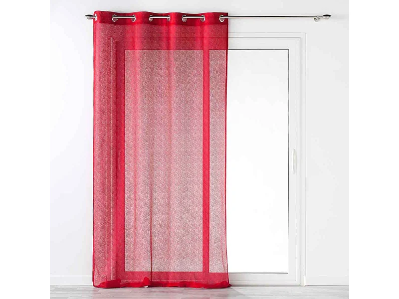 Rideau Voilage à Œillets "Castille" 140x240cm Rouge