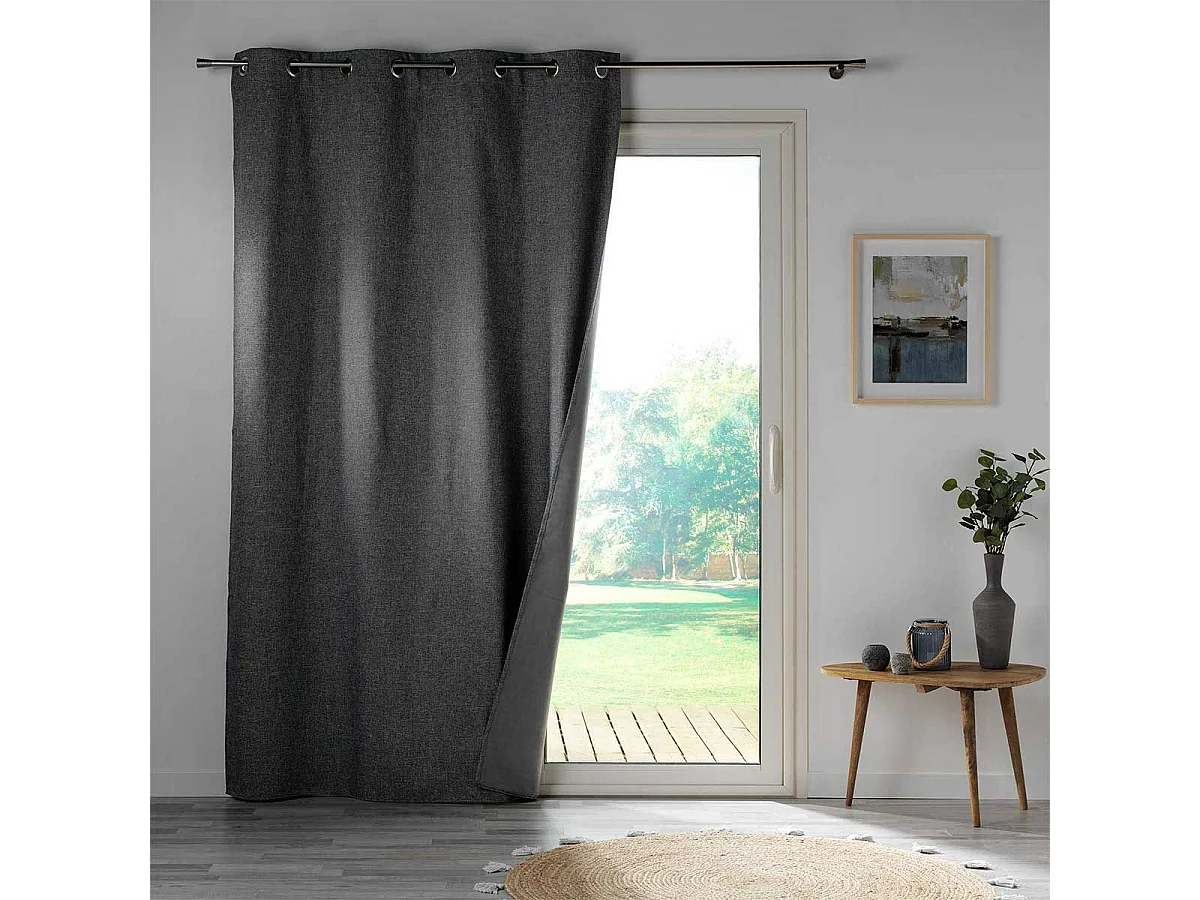 Rideau Occultant à Œillets "Crépuscule" 140x260cm Anthracite