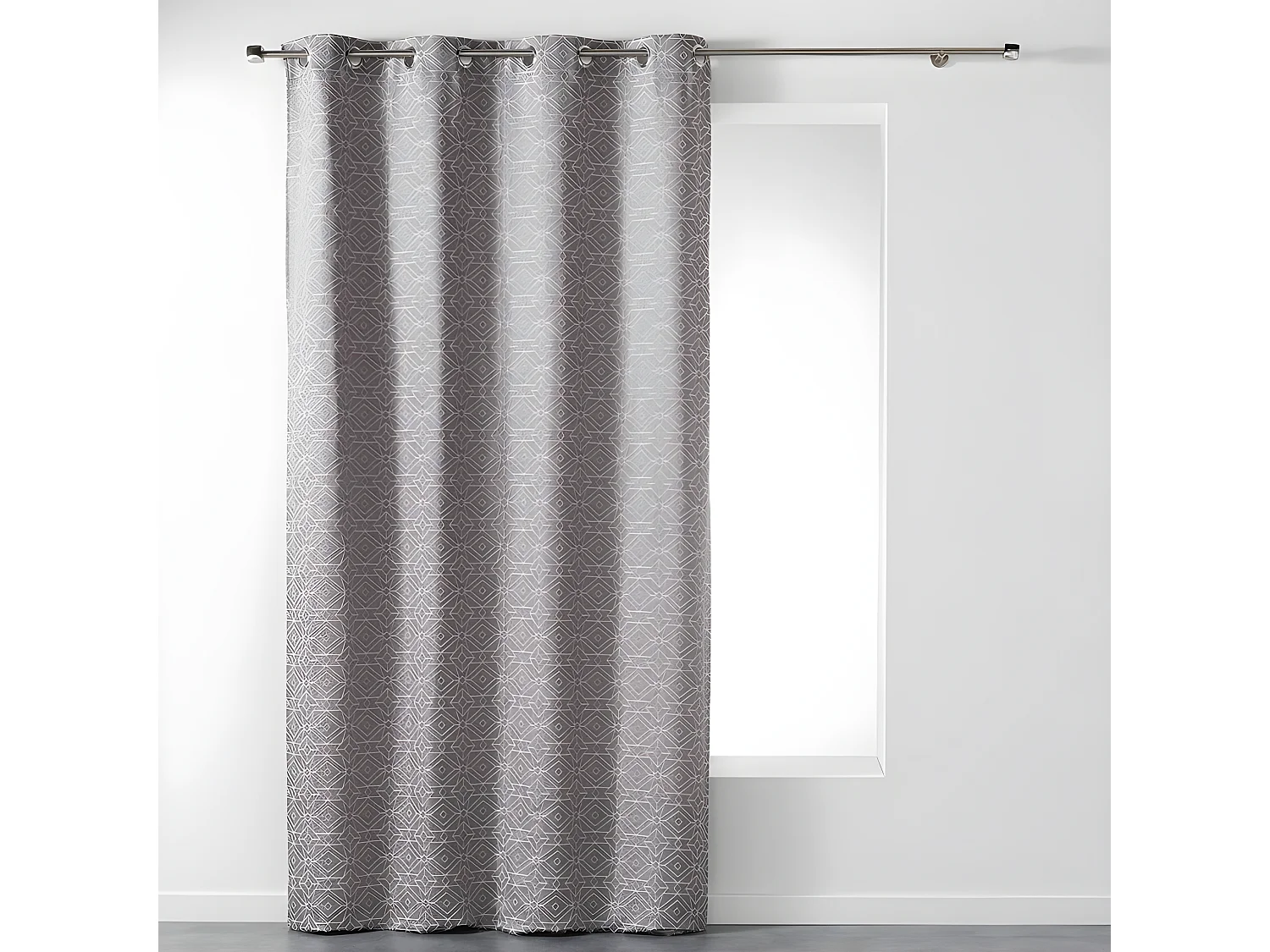 Rideau Jacquard "Dynastie" 140x260cm Gris