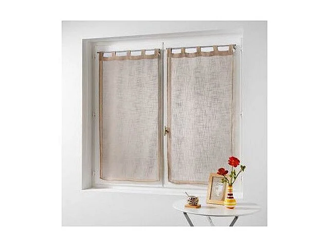 Paire de Voilages "Haltona" 60x90cm Noisette