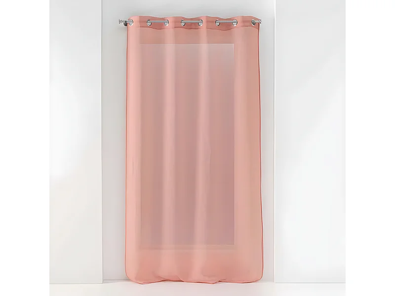 Rideau Voilage à Œillets "Sandra" 140x180cm Rose