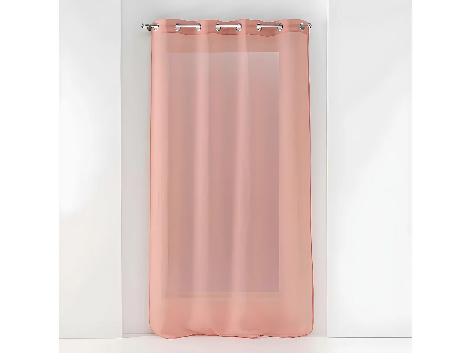 Rideau Voilage à Œillets "Sandra" 140x180cm Rose