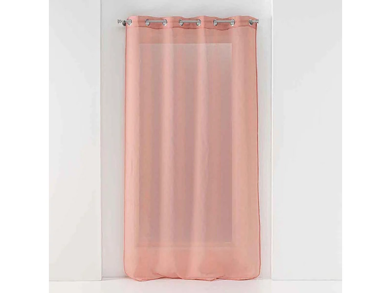 Rideau Voilage à Œillets "Sandra" 140x180cm Rose