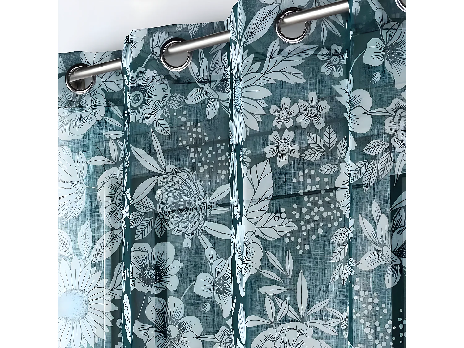 Rideau Voilage à Œillets "Milady" 140x280cm Bleu