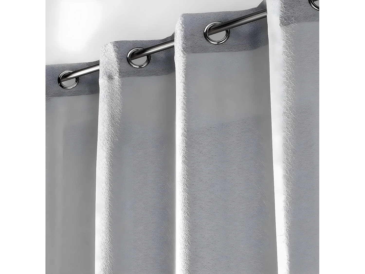 Rideau Voilage à Œillets "Castille" 140x240cm Gris