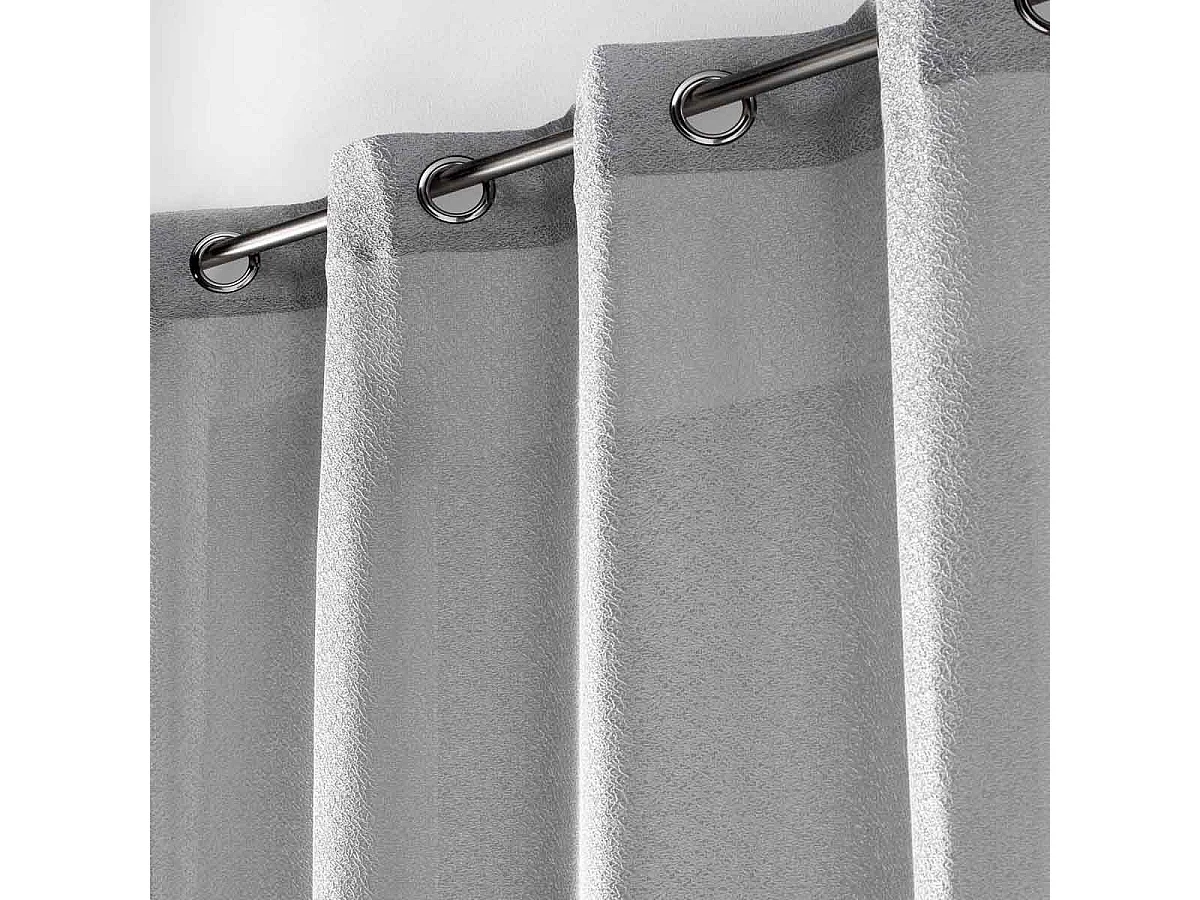 Rideau Voilage à Œillets "Castille" 140x240cm Gris