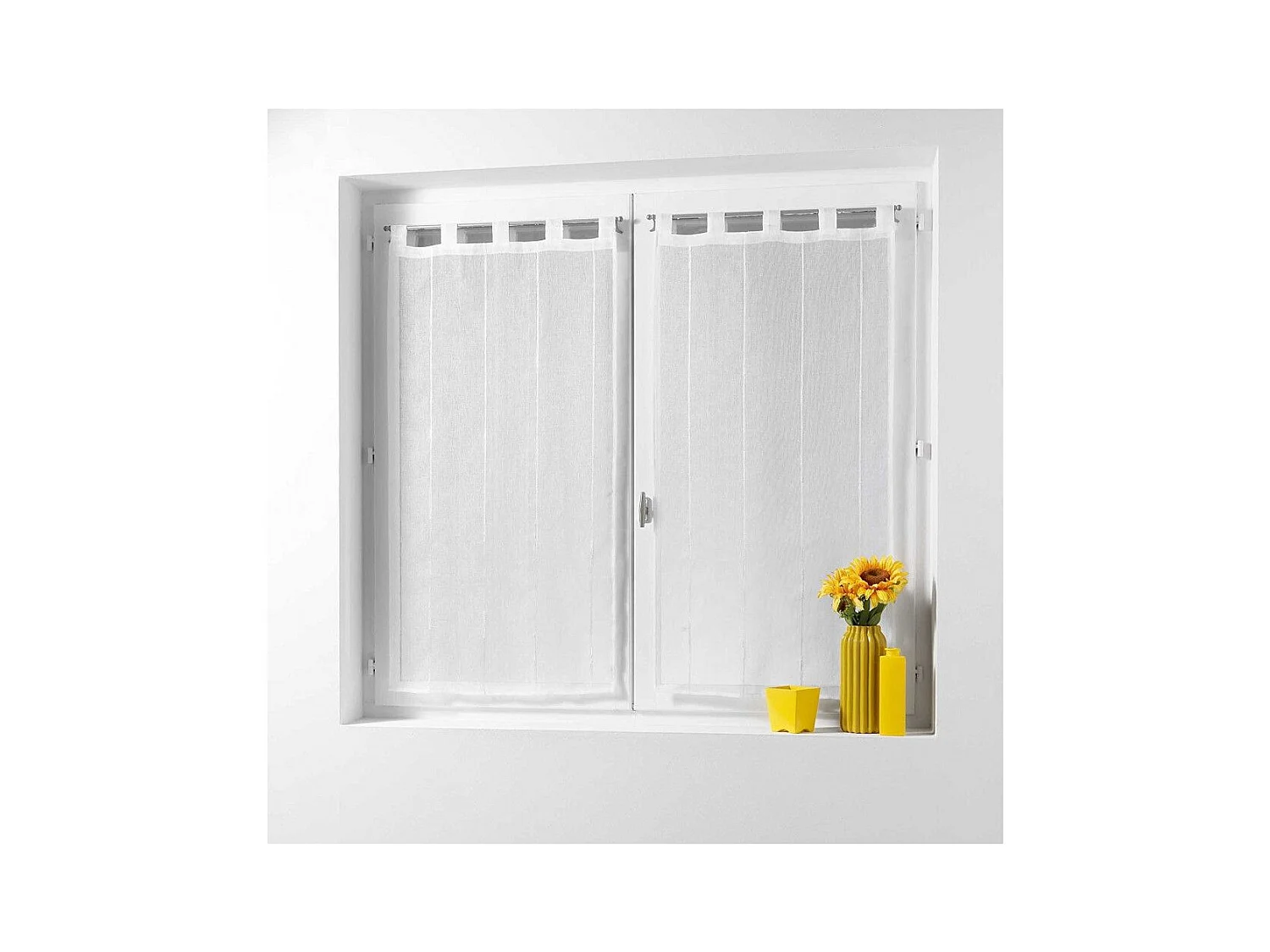 Paire de Voilages "Linahe" 60x120cm Blanc
