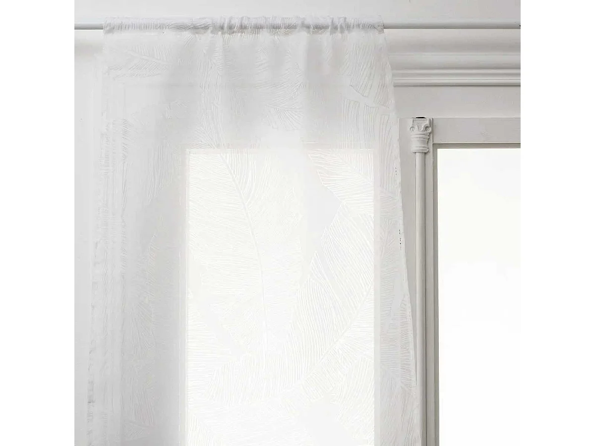 Paire de Voilages "Feuille" 60x160cm Blanc