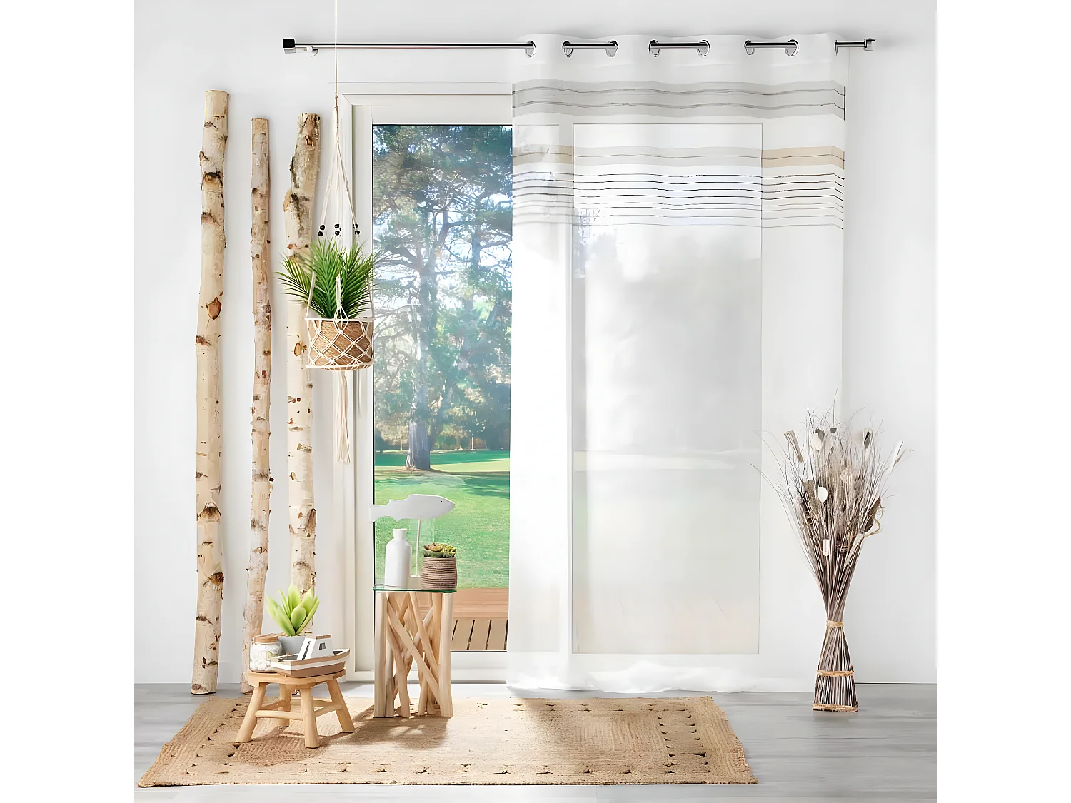 Rideau Voilage à Œillets "Zola" 140x240cm Blanc