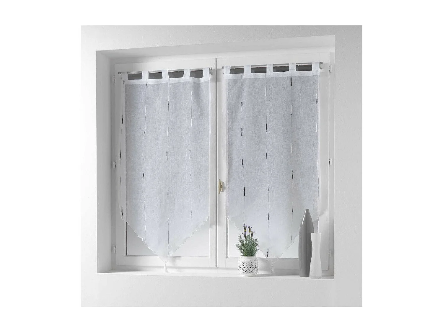 Paire de Voilages "Chenilla" 60x120cm Gris