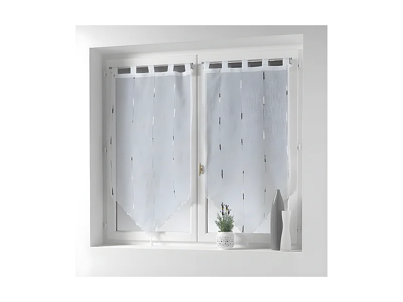 Paire de Voilages "Chenilla" 60x160cm Gris