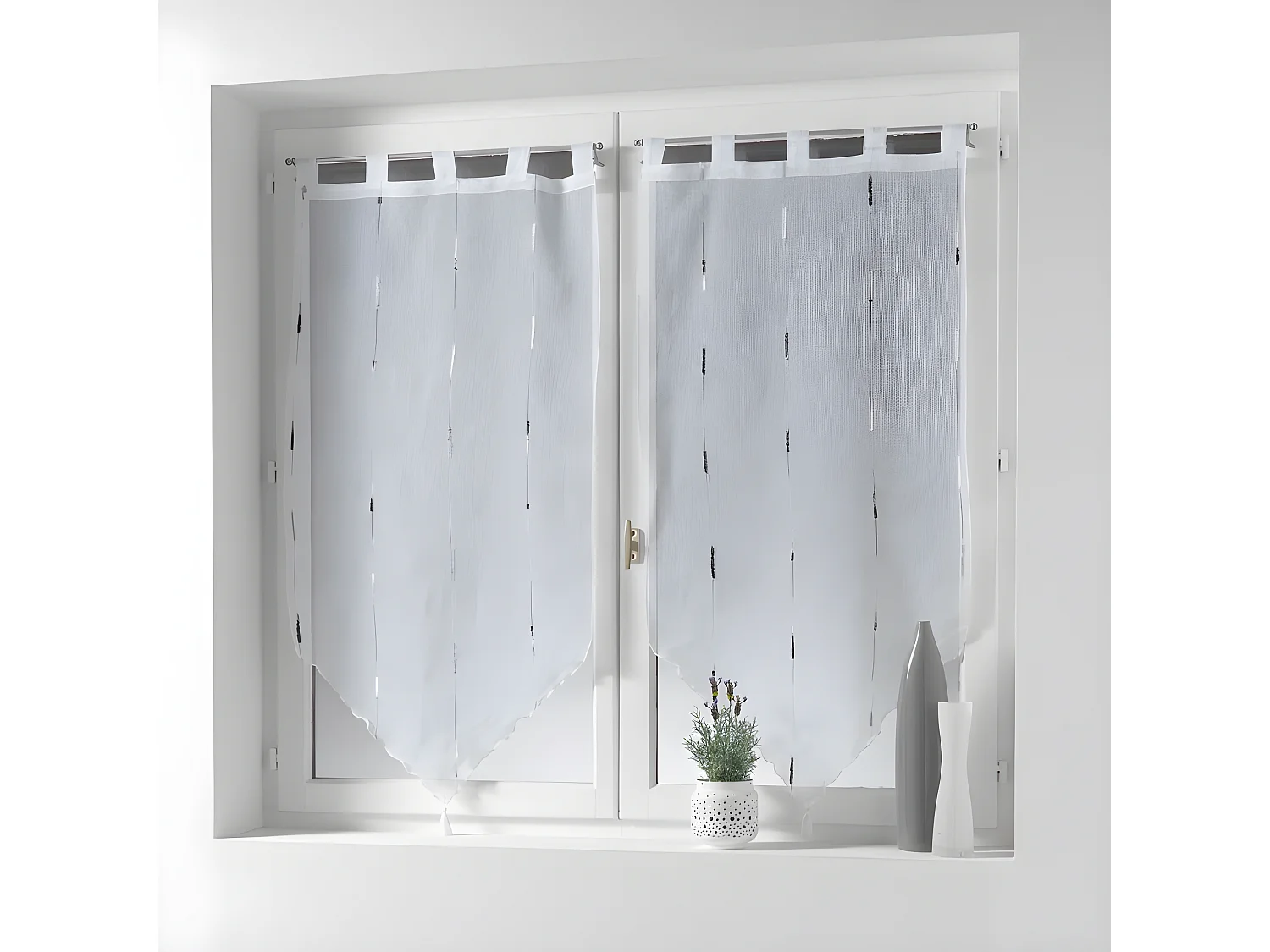 Paire de Voilages "Chenilla" 60x160cm Gris