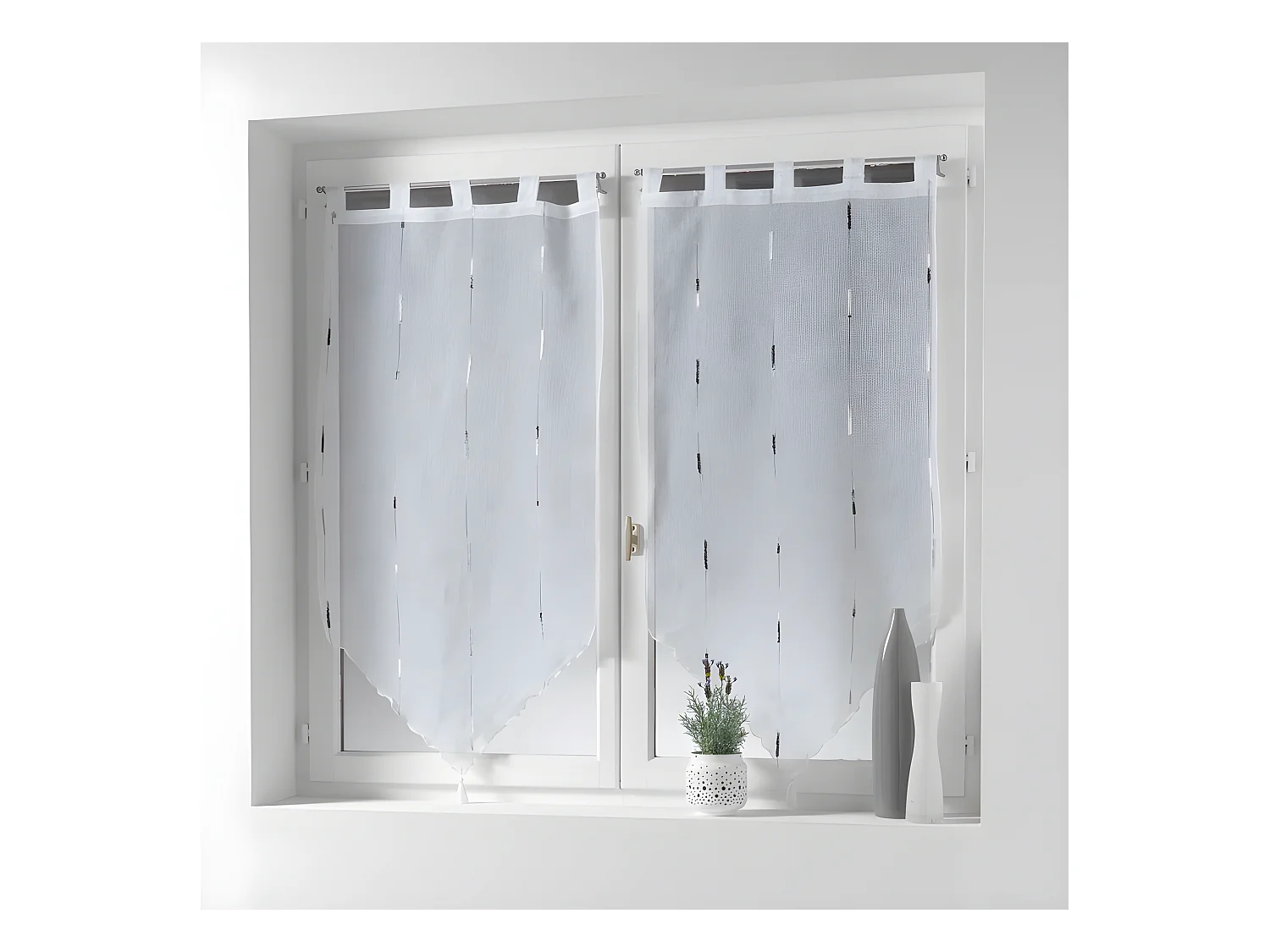 Paire de Voilages "Chenilla" 60x160cm Gris