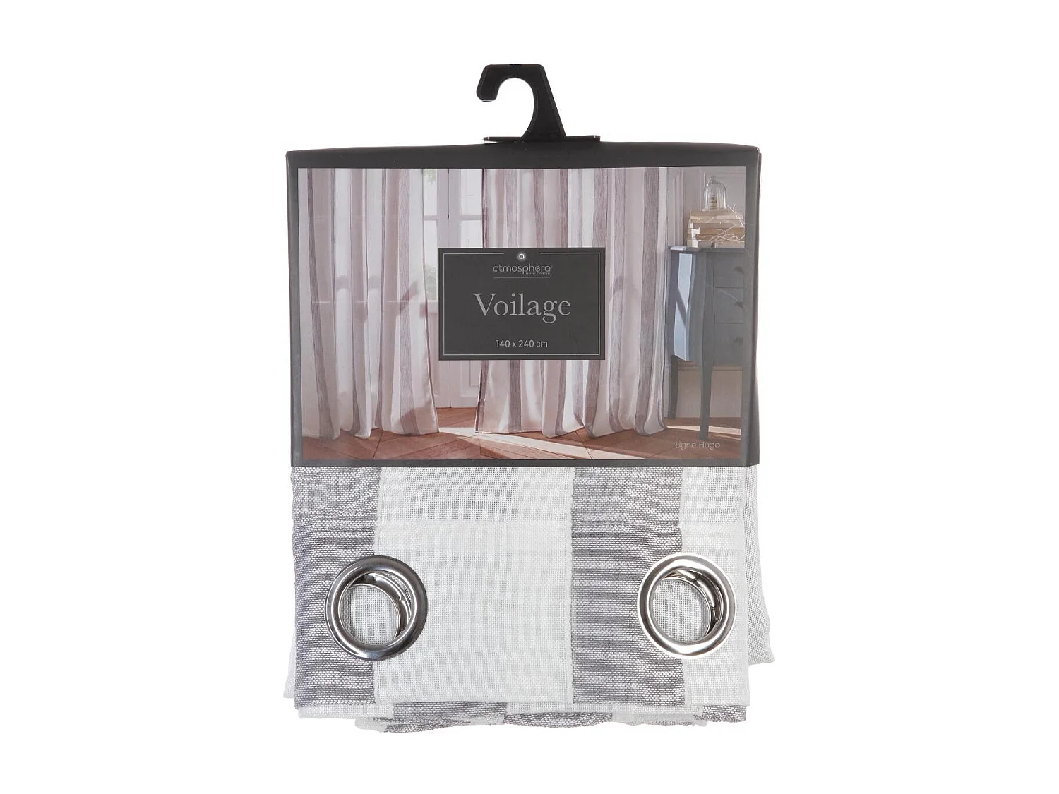 Rideau Voilage "Hugo" 140x240cm Gris