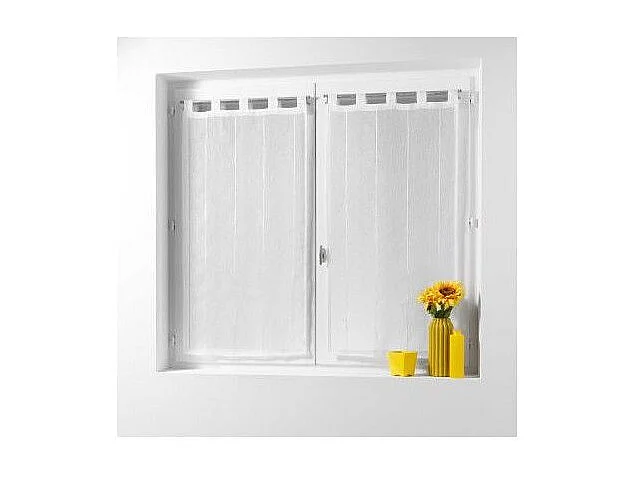 Paire de Voilages "Linahe" 45x160cm Blanc
