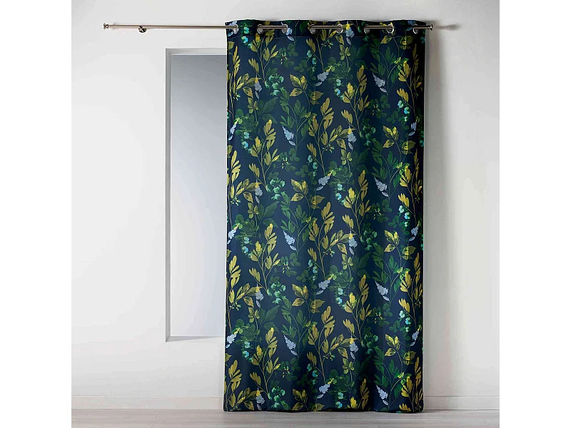 Rideau à Oeillets "Ficusia" 140x260cm Noir & Vert