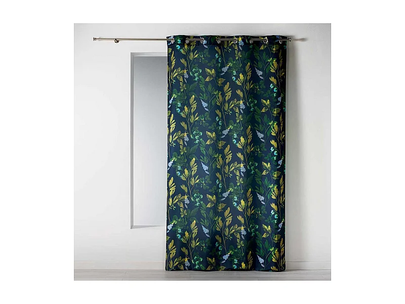 Rideau à Oeillets "Ficusia" 140x260cm Noir & Vert