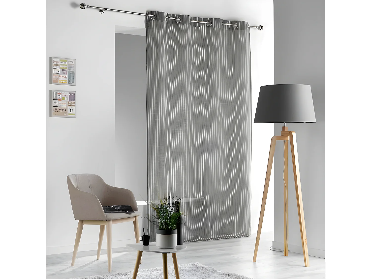 Rideau à Oeillets "Sofiane" 140x260cm Anthracite