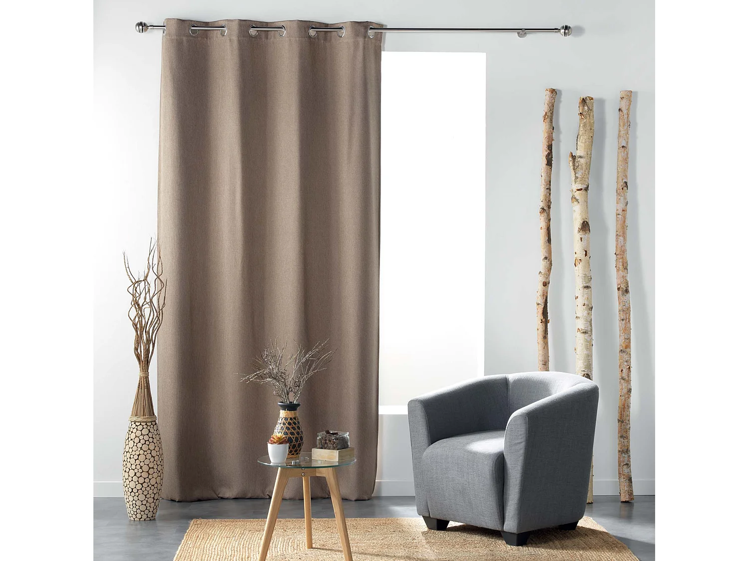 Rideau Occultant "Tramina" 135x240cm Noisette