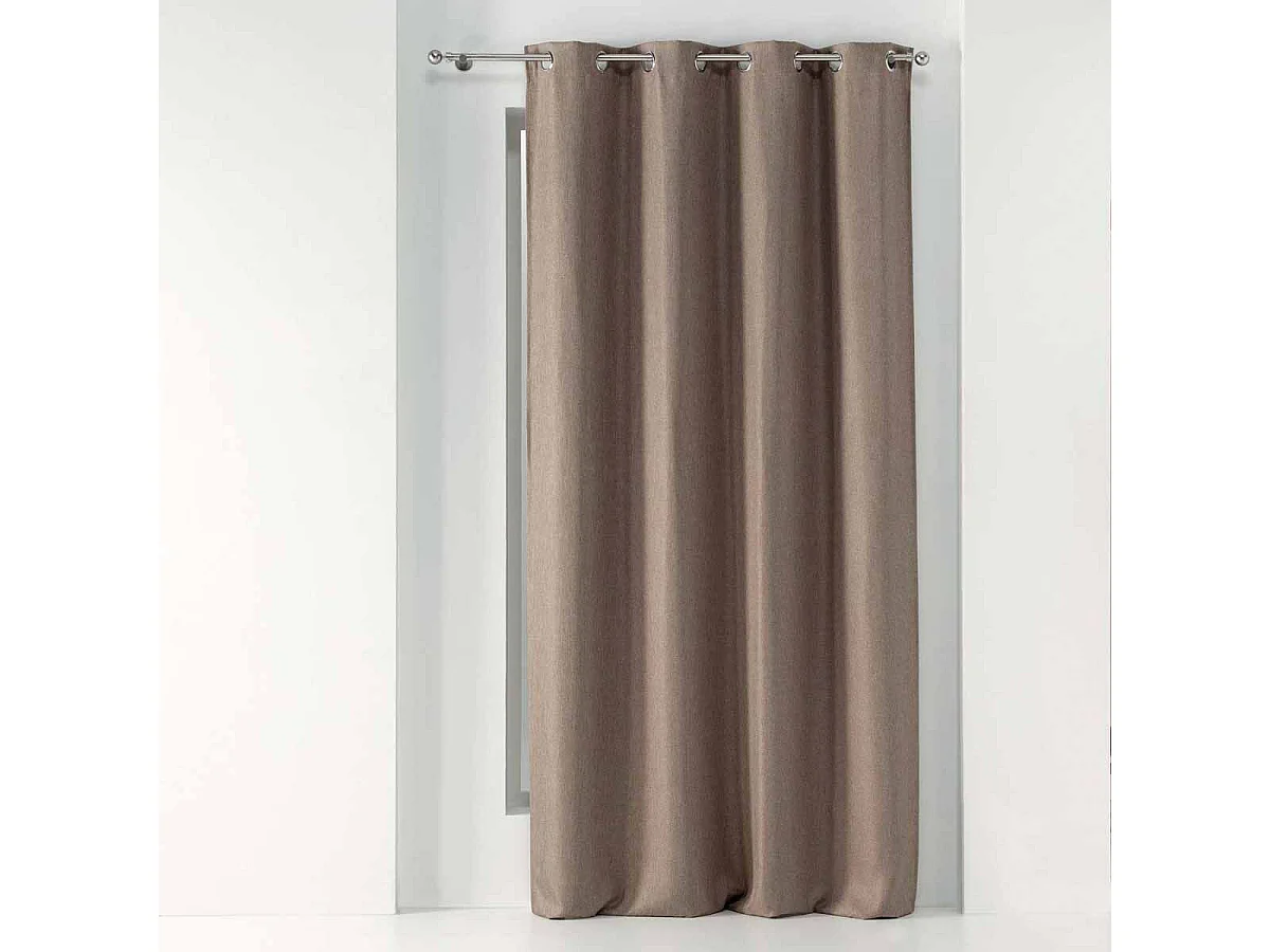 Rideau Occultant Tissé "Tramina" 135x240cm Noisette