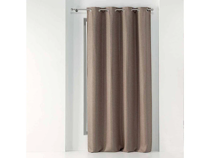 Rideau Occultant Tissé "Tramina" 135x240cm Noisette