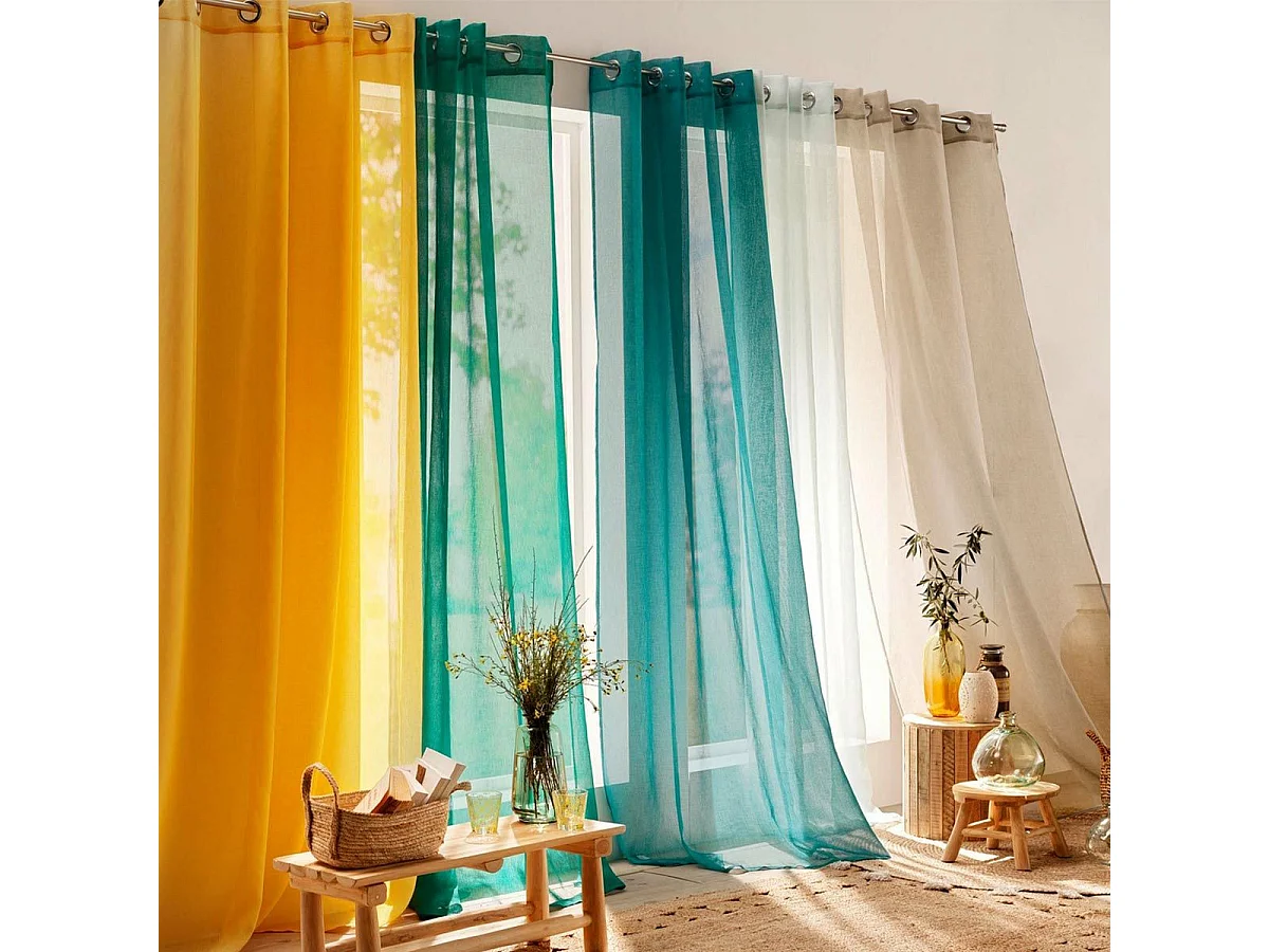 Rideau Voilage à Œillets "Sandra" 140x280cm Menthe