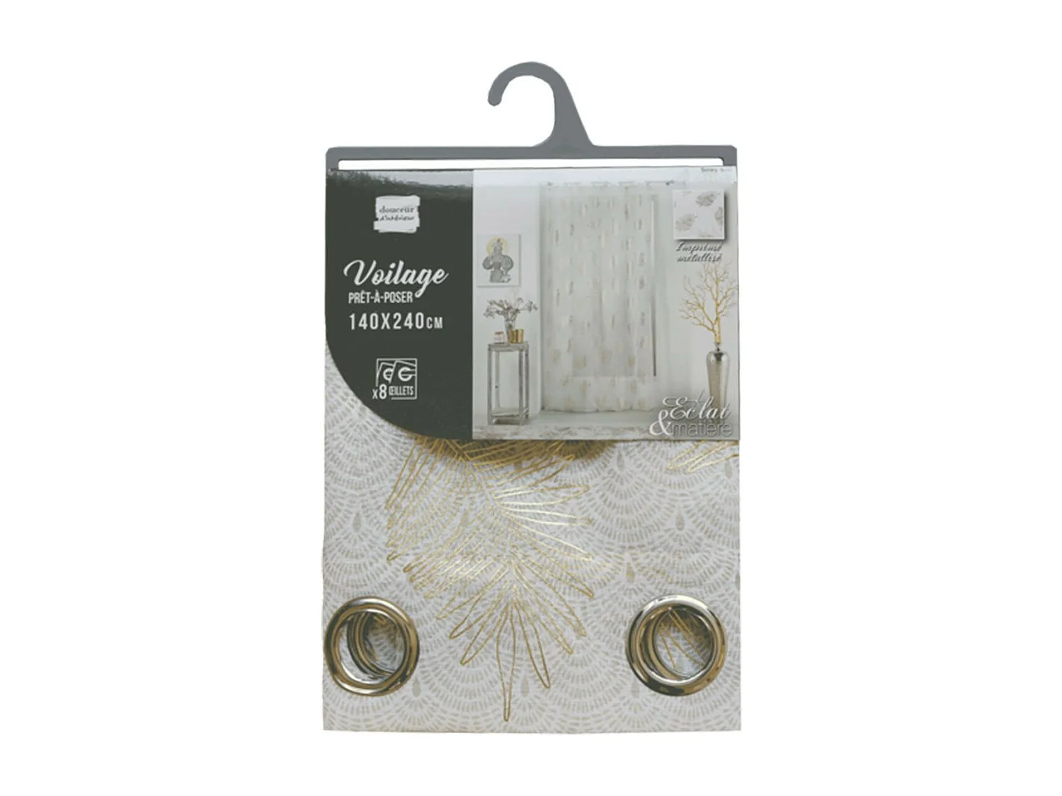 Rideau Voilage "Sunny Gold" 140x240cm Or