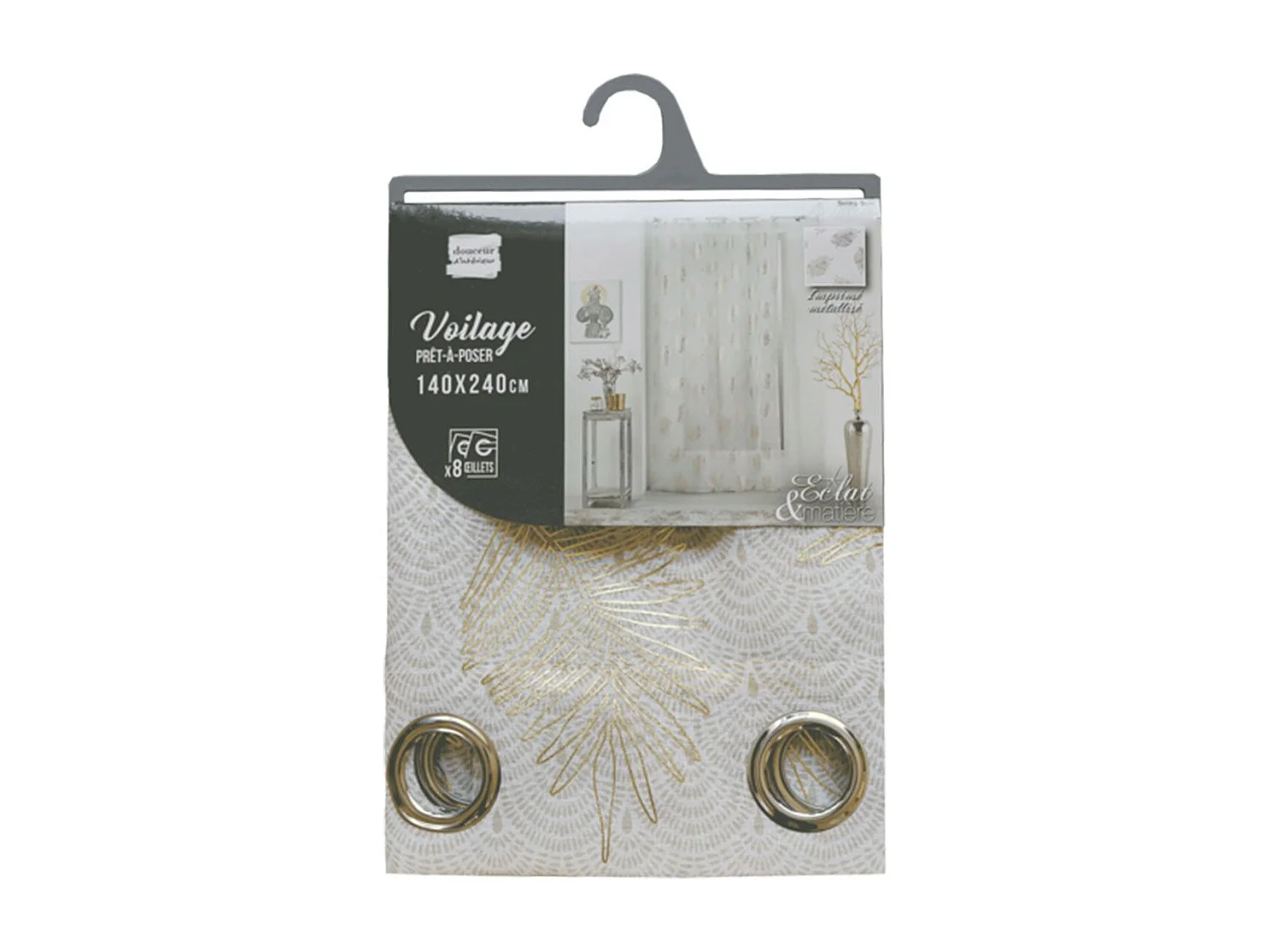 Rideau Voilage "Sunny Gold" 140x240cm Or