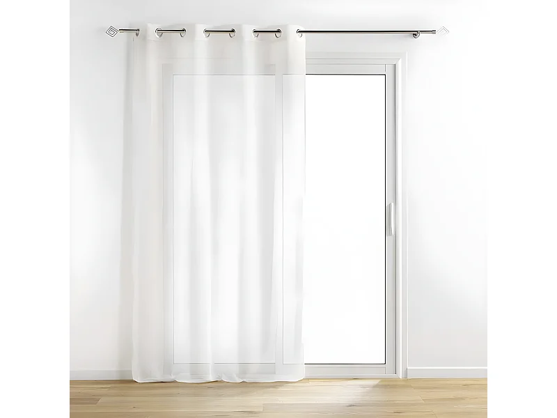 Rideau Voilage à Œillets "Sunline" 140x240cm Blanc & Or