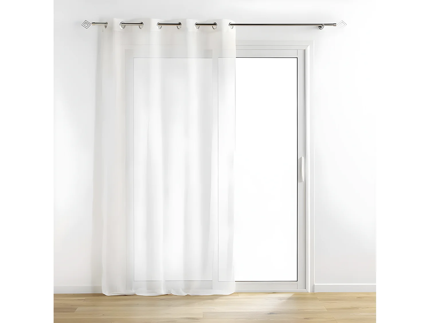 Rideau Voilage à Œillets "Sunline" 140x240cm Blanc & Or