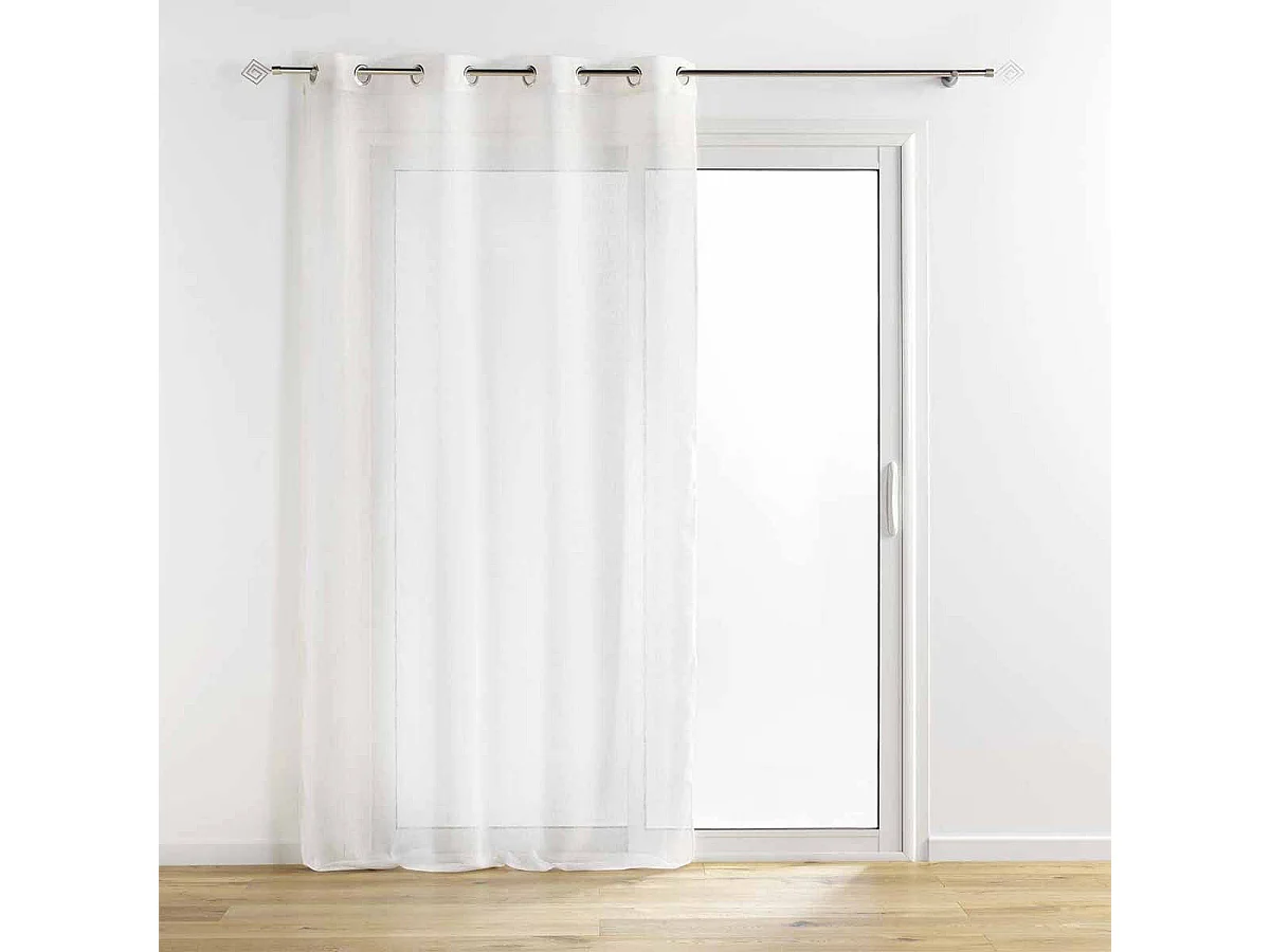 Rideau Voilage à Œillets "Sunline" 140x240cm Blanc & Or