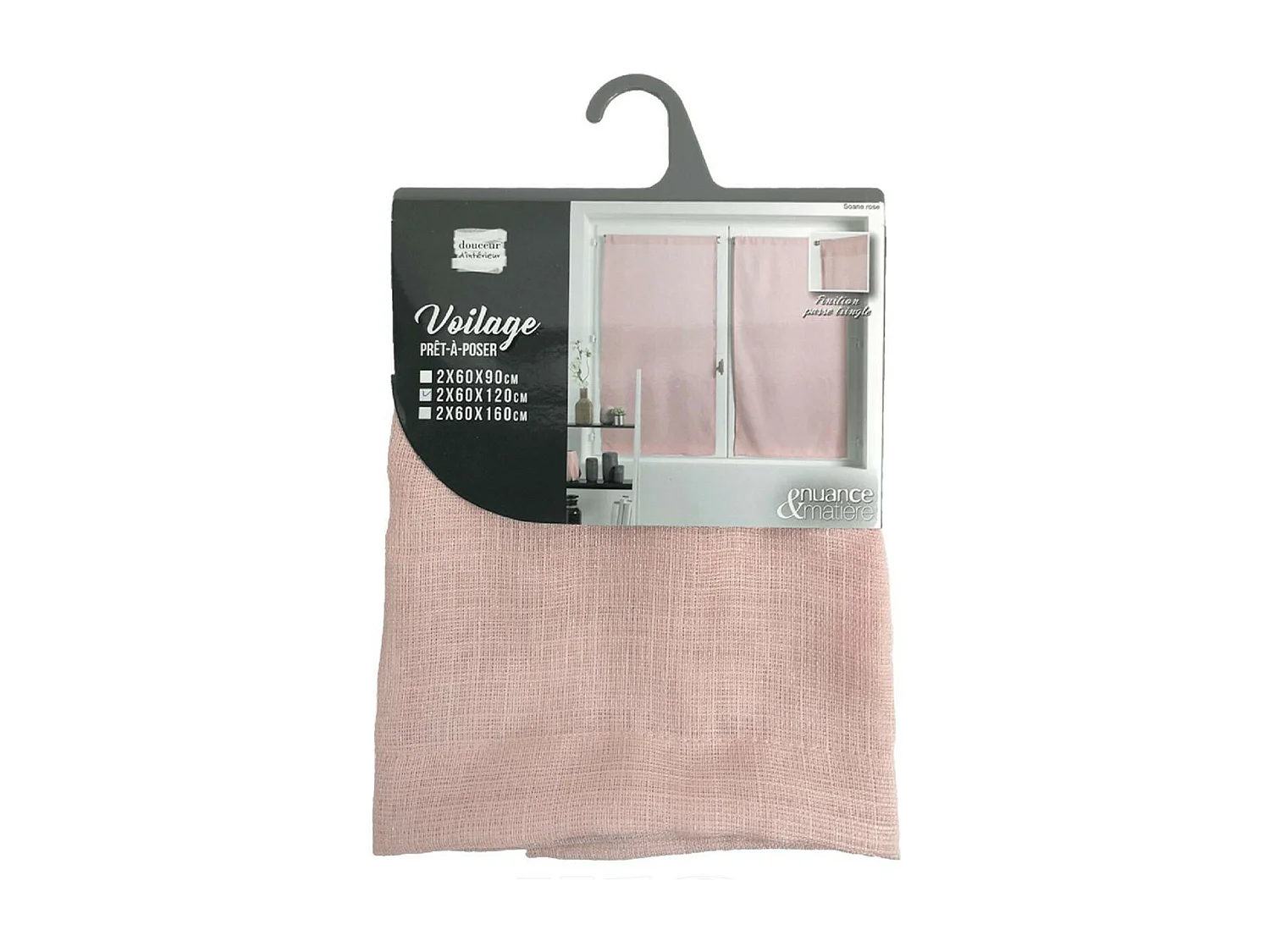 Paire de Voilages "Soane" 60x120cm Rose