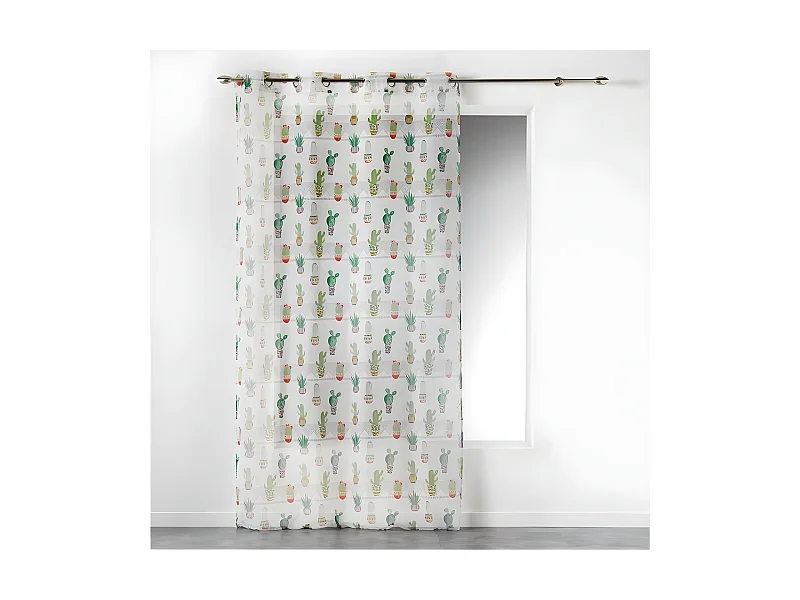 Rideau Voilage à Œillets "Jalisco" 140x240cm Vert