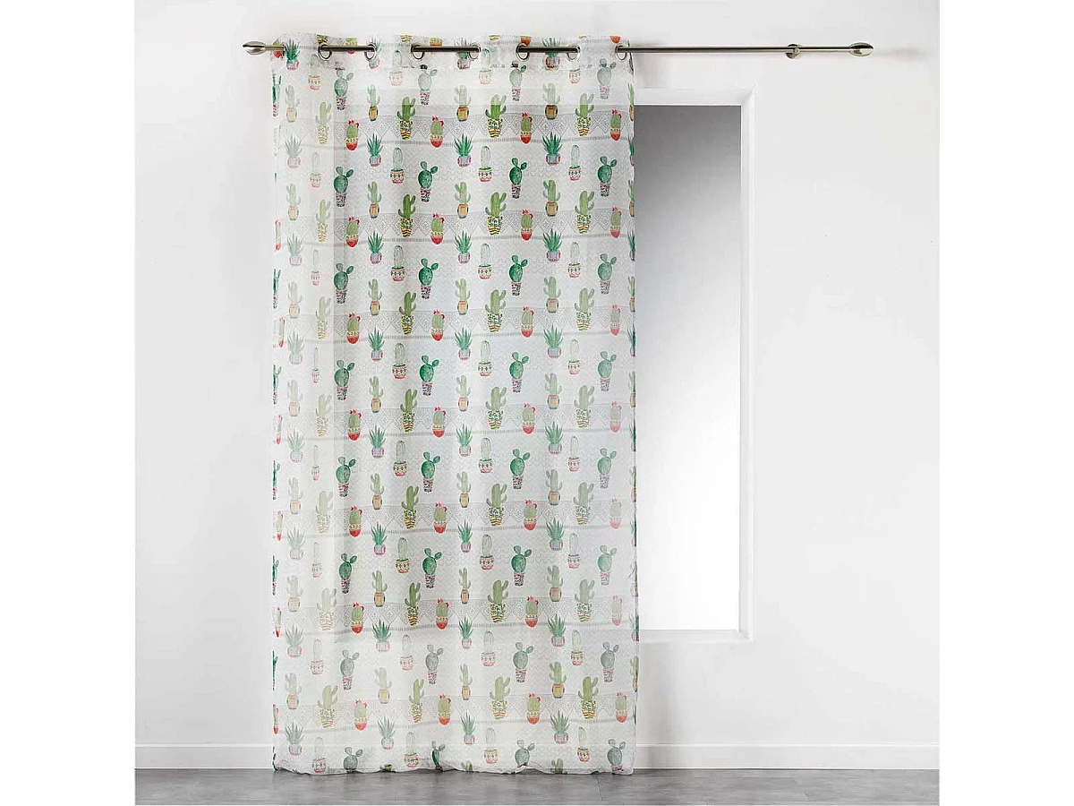 Rideau Voilage à Œillets "Jalisco" 140x240cm Vert