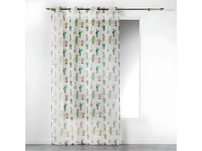 Rideau Voilage à Œillets "Jalisco" 140x240cm Vert