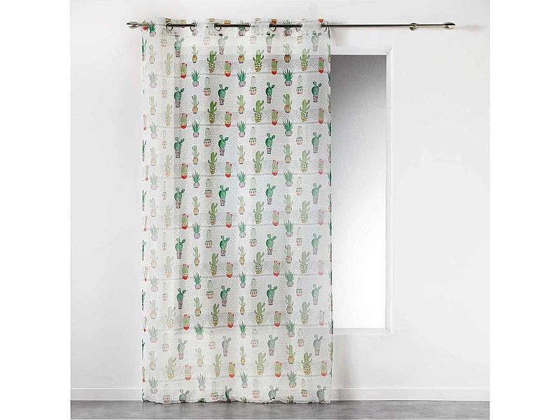 Rideau Voilage à Œillets "Jalisco" 140x240cm Vert