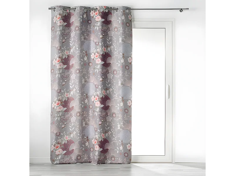 Rideau à Œillets Occultant "Yokahama" 135x260cm Gris