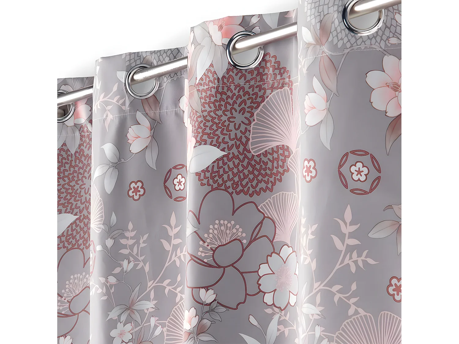 Rideau à Œillets Occultant "Yokahama" 135x260cm Gris