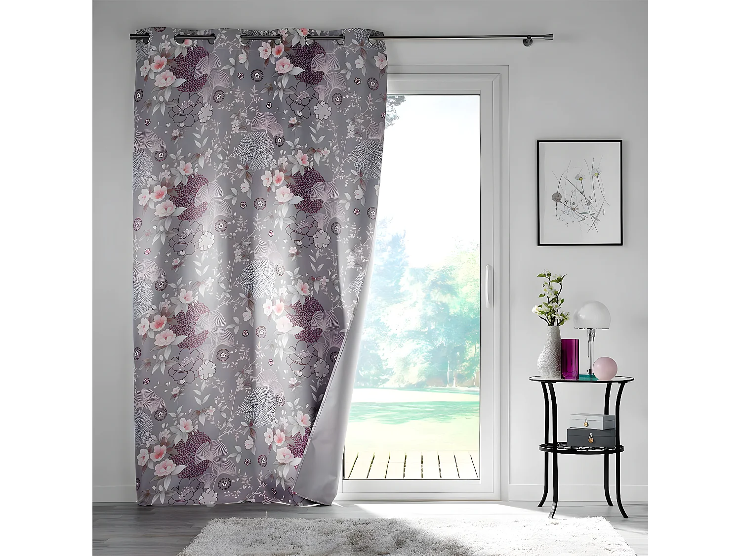 Rideau à Œillets Occultant "Yokahama" 135x260cm Gris