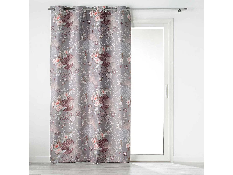 Rideau à Œillets Occultant "Yokahama" 135x260cm Gris