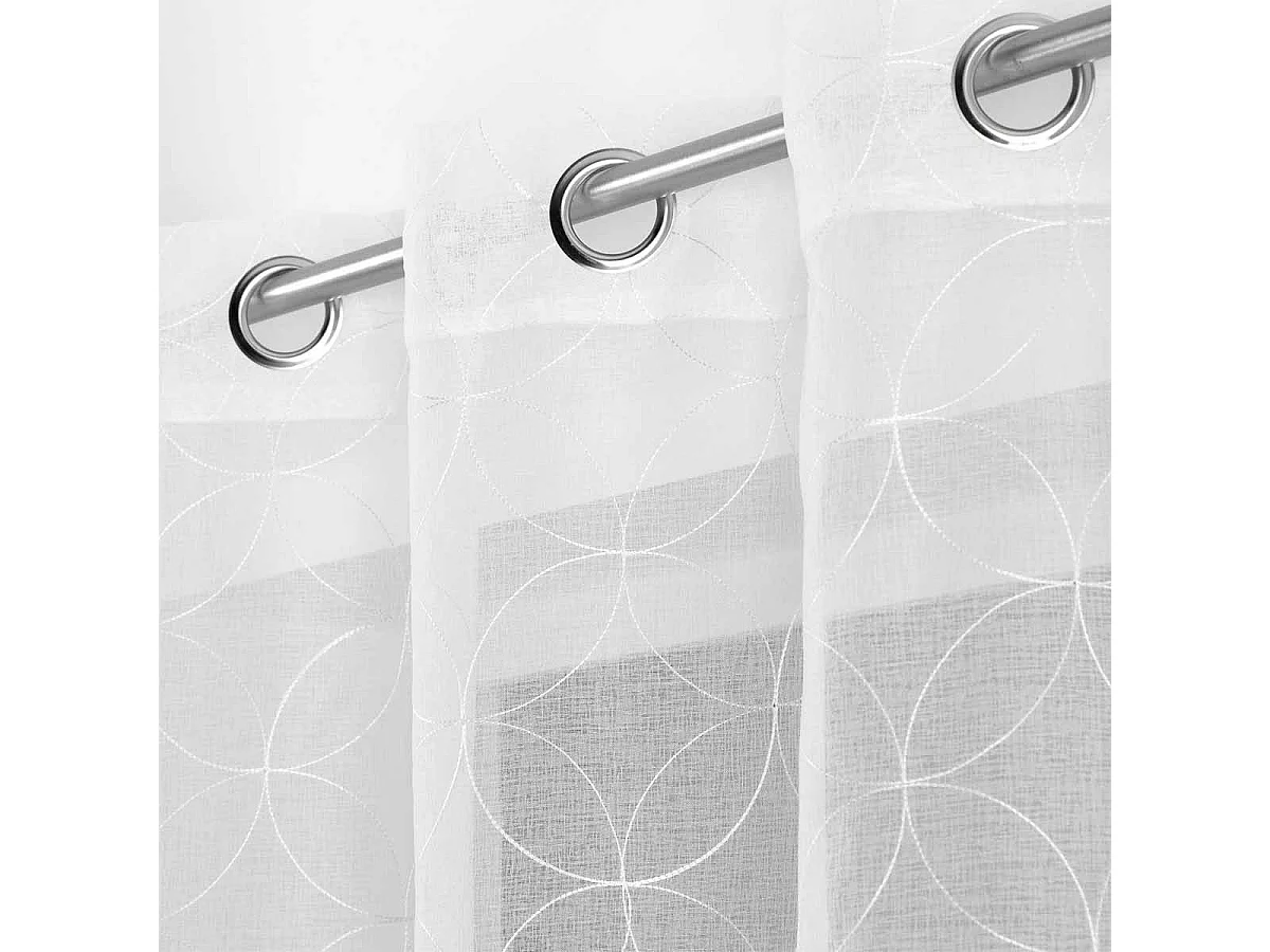 Rideau Voilage à Œillets "Olympia" 140x240cm Blanc
