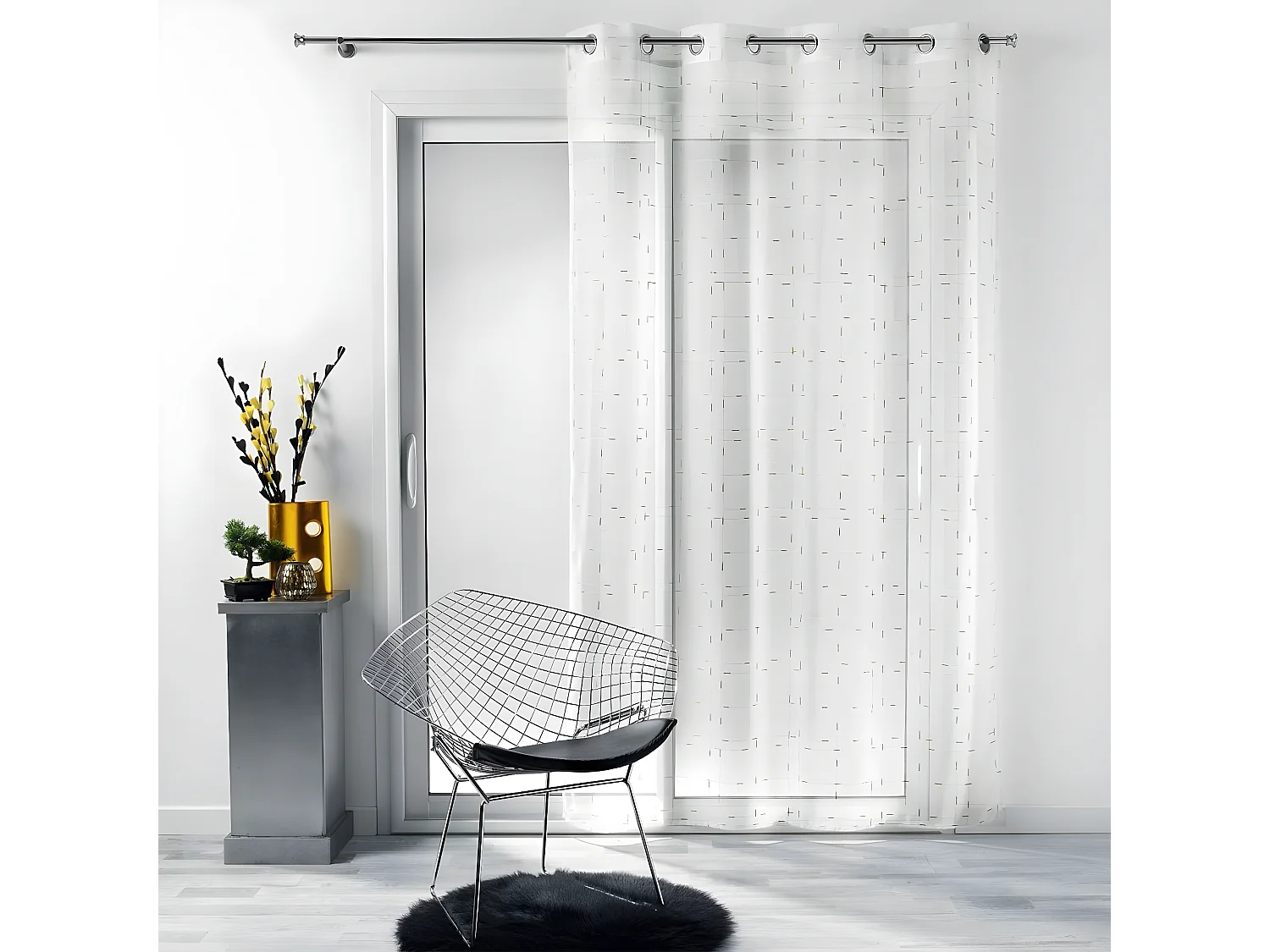 Rideau Voilage à Œillets "Dixiea" 140x240cm Or