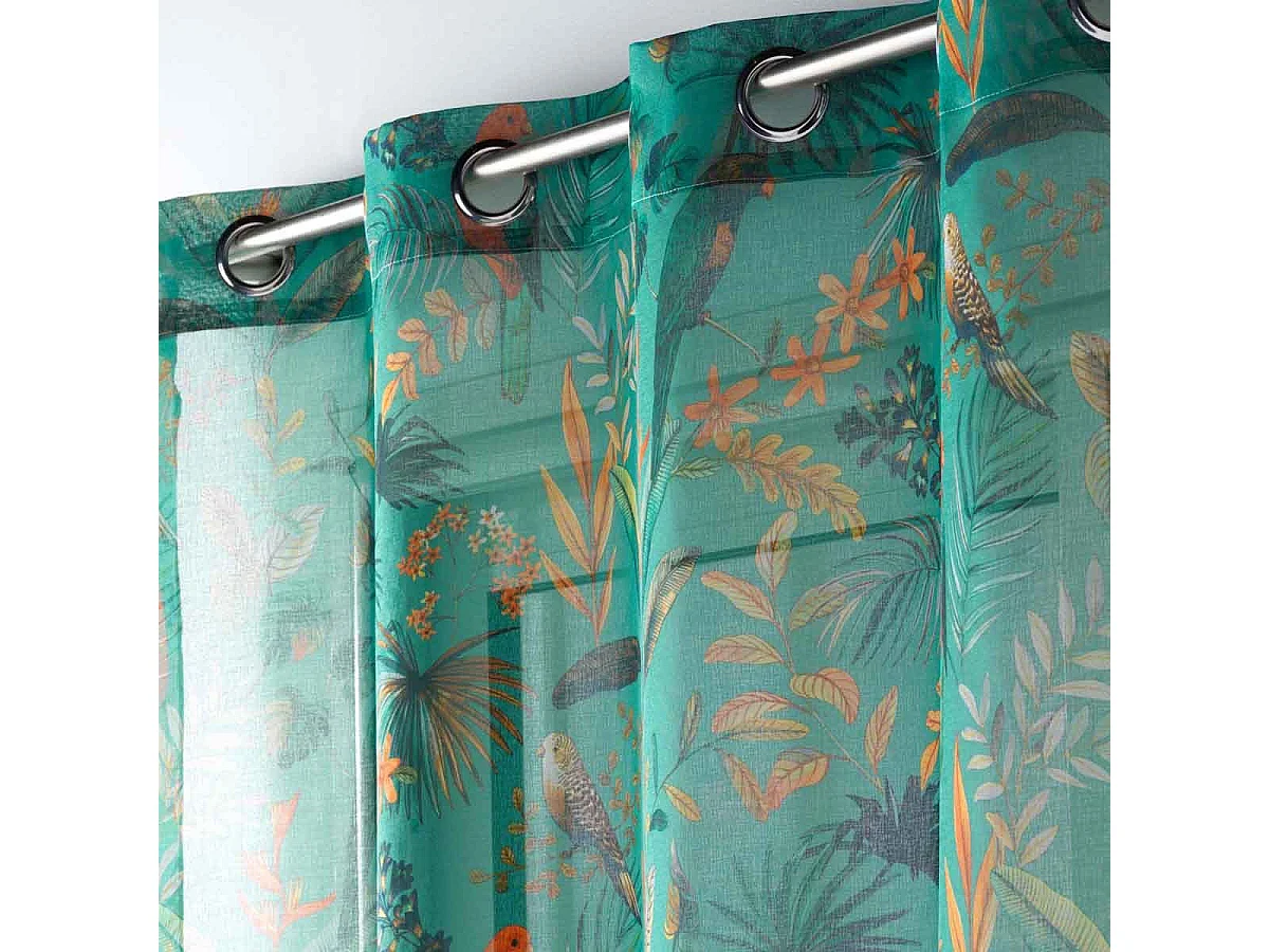 Rideau Voilage à Œillets "Panis" 140x240cm Bleu