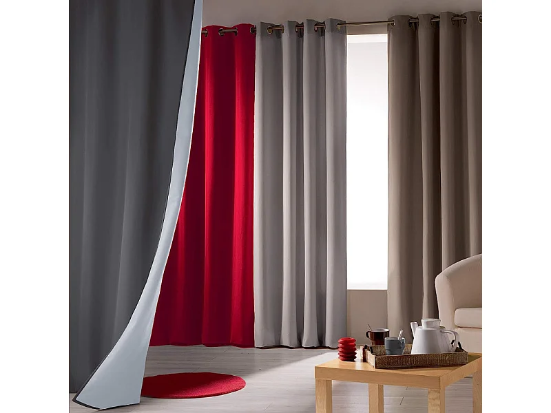 Rideau Isolant à Œillets "Icemount" 140x260cm Taupe