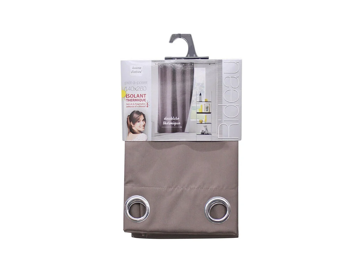 Rideau Isolant à Œillets "Icemount" 140x260cm Taupe